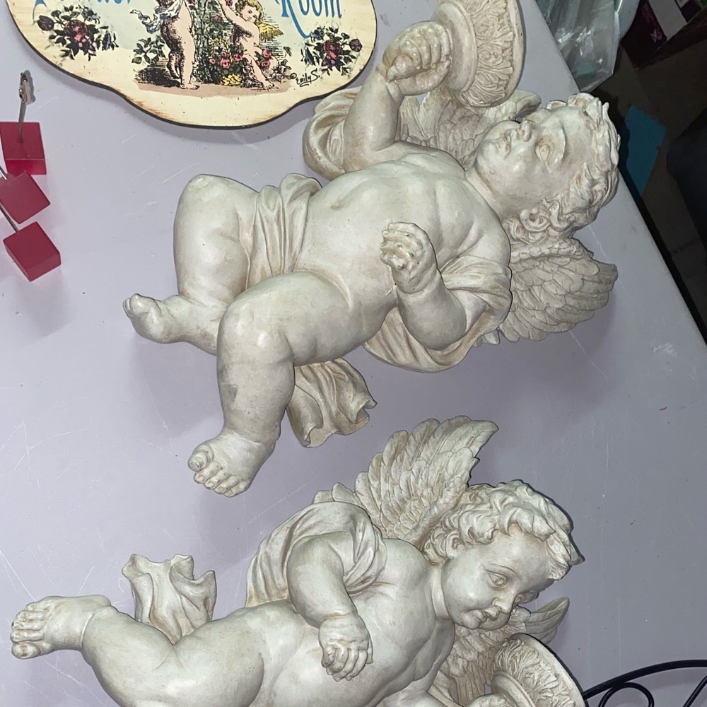 Cherub (Angel) 2pc set Wall Mount Candle Holder